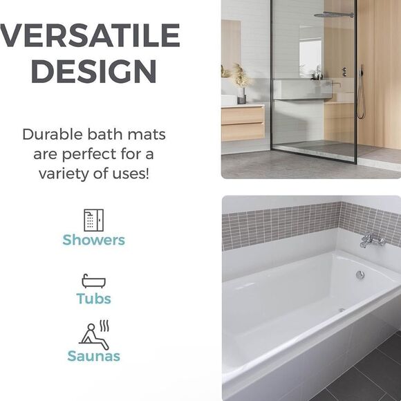 Ultra Strong Grip Long Bath Tub Floor Mats with Suction Cup Grips and Dr… - Picture 8 of 9